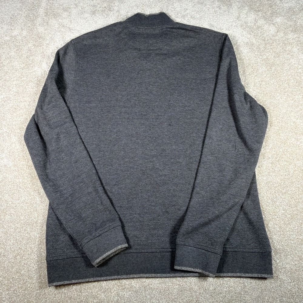 Ted Baker 1/4 Zip Funnel Neck Pullover Sweater Mens 4 Large Gray Preppy - Picture 2 of 8